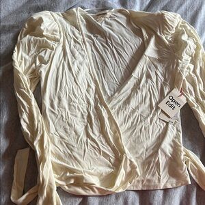 Cream Wrap Blouse